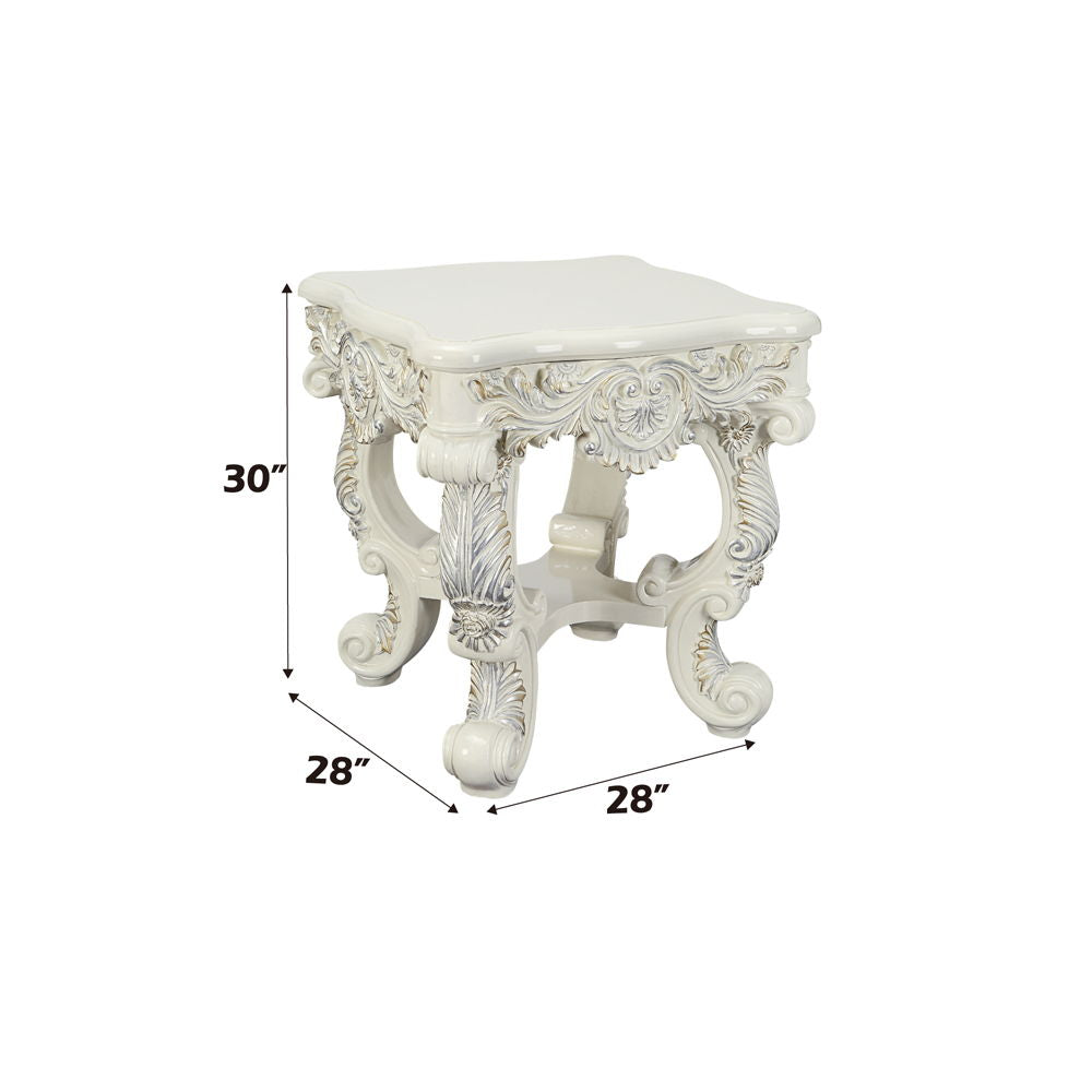 Adara - End Table - Antique White Finish - Urban Living Furniture (Los Angeles, CA)