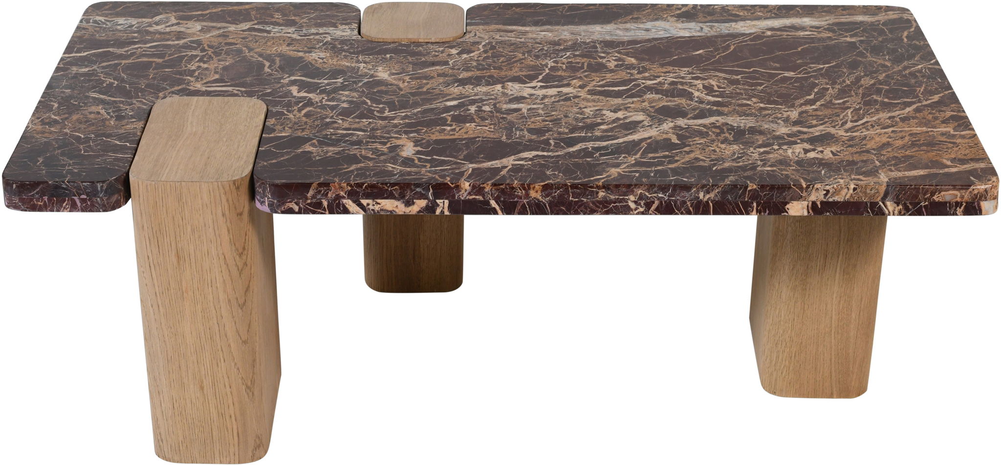 Ravenna - Marble/Stone Coffee Table - Burgundy - Urban Living Furniture (Los Angeles, CA)
