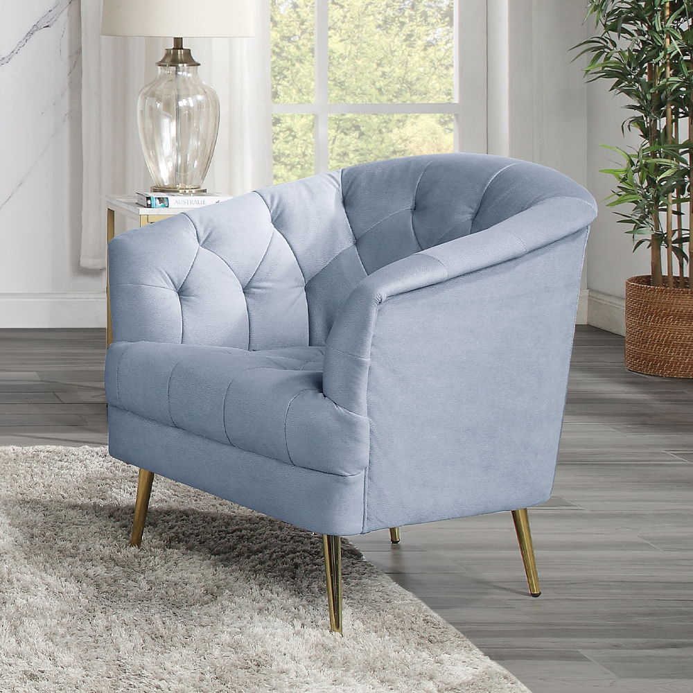 Bayram - Chair - Light Gray Velvet - Urban Living Furniture (Los Angeles, CA)