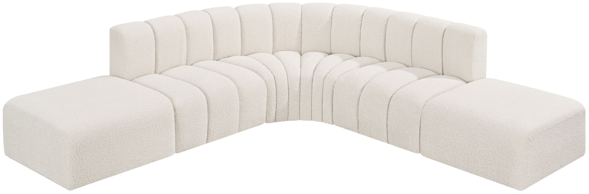 Arc - Boucle Fabric 6 Piece Corner Modular Sofa