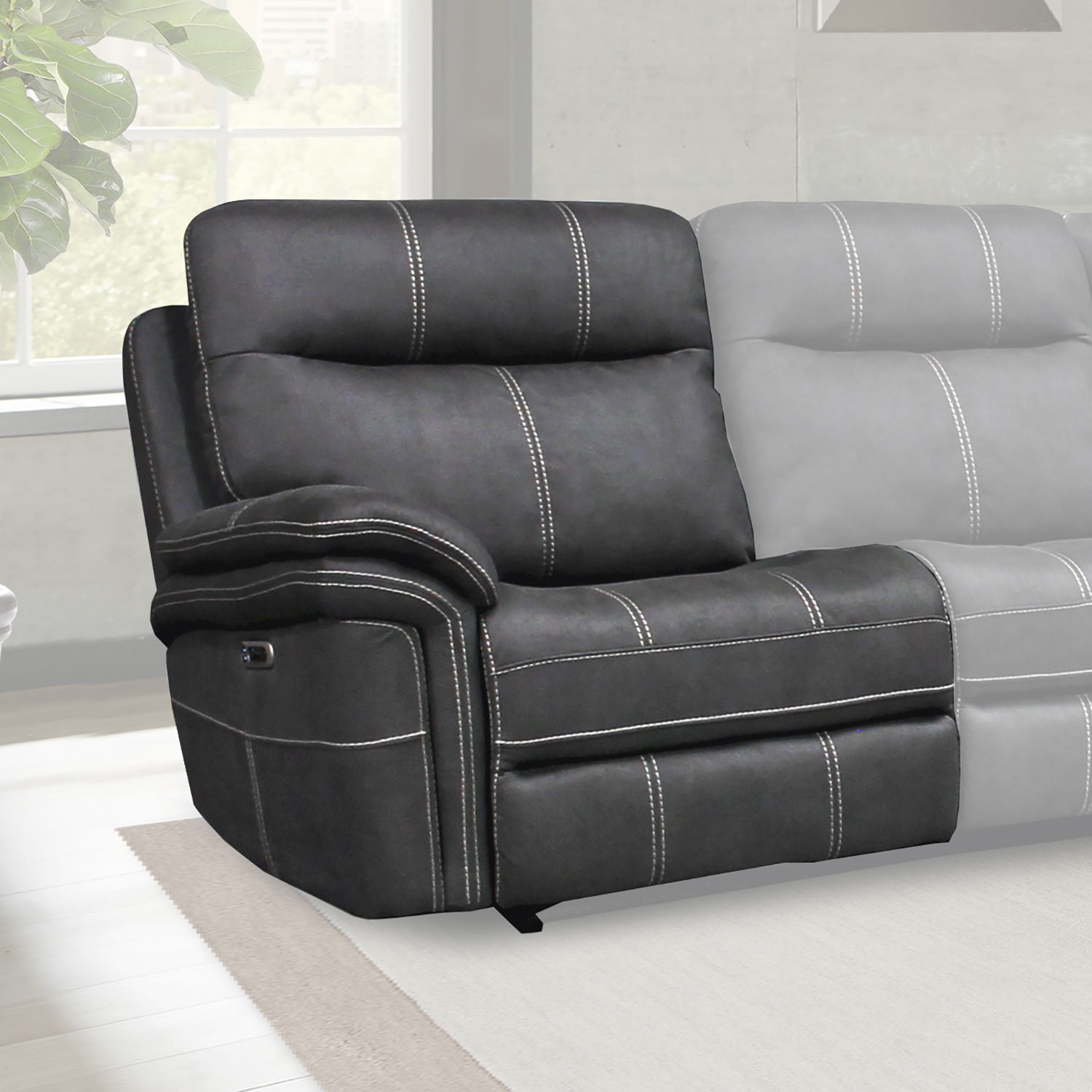 Mason - Power Left Arm Facing Recliner - Charcoal - Urban Living Furniture (Los Angeles, CA)