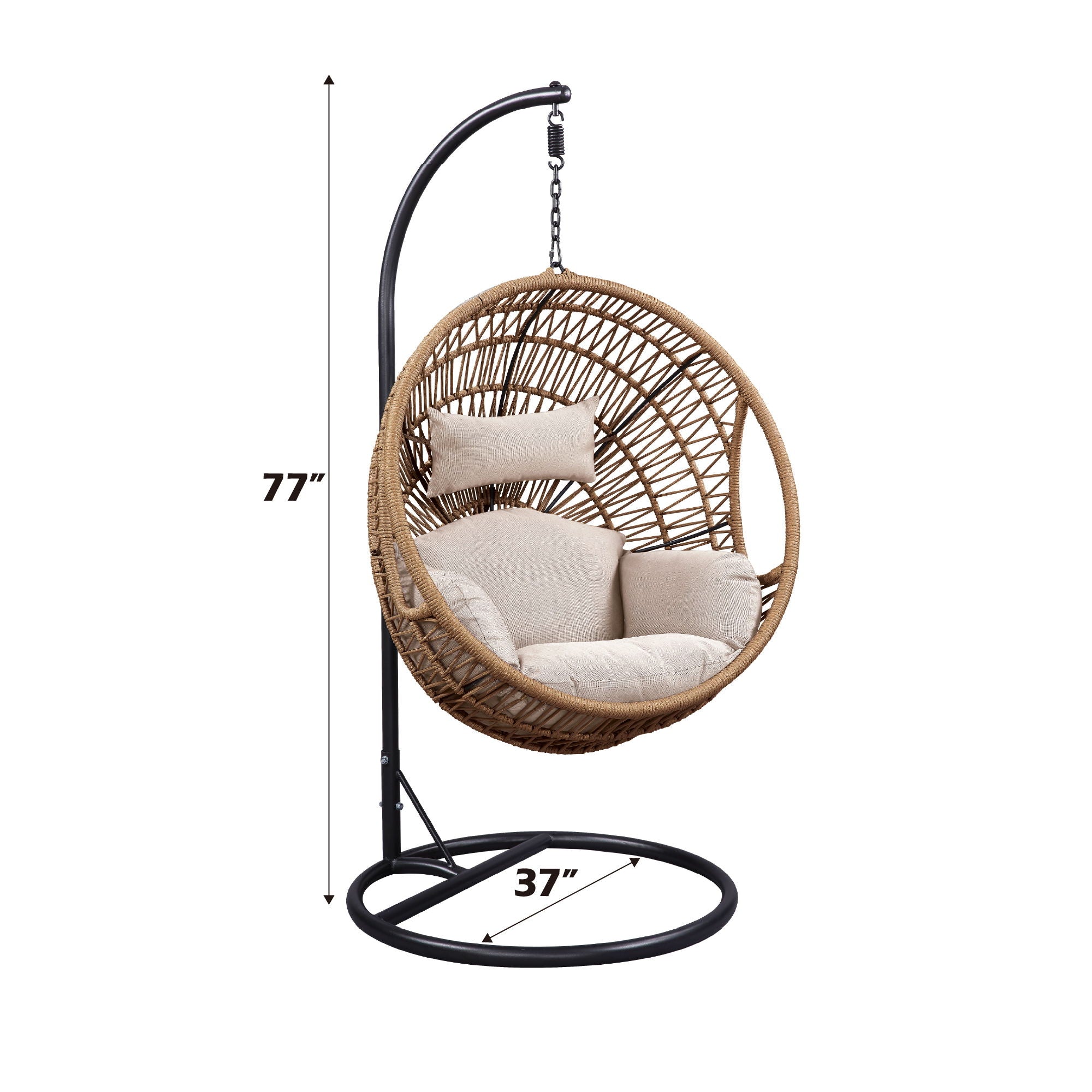 Vasant - Hanging Chair - Fabric & Rope - Urban Living Furniture (Los Angeles, CA)