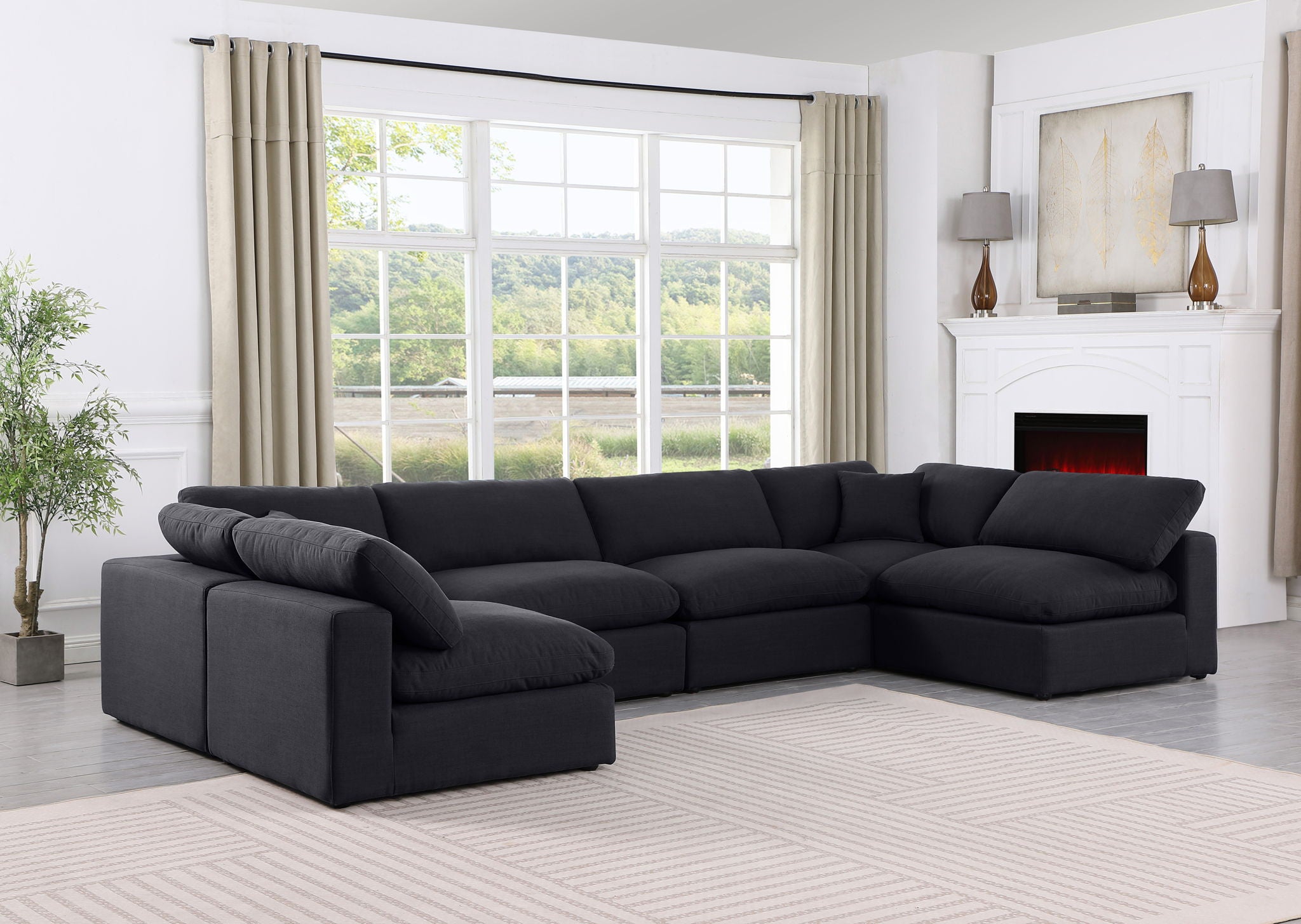 Comfy - 6 Piece Linen Modular Armless Sectional - Urban Living Furniture (Los Angeles, CA)
