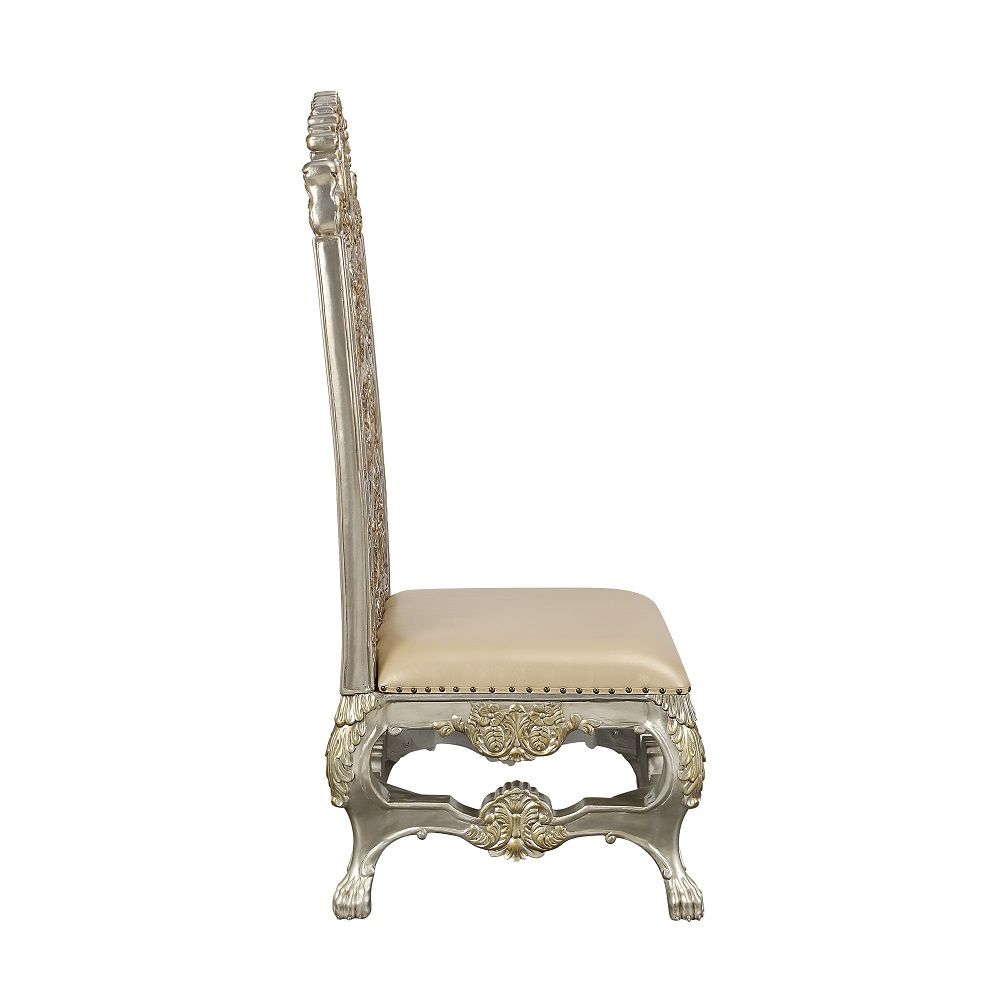 Danae - Side Chair (Set of 2) - Synthetic Leather , Champagne & Gold - Urban Living Furniture (Los Angeles, CA)