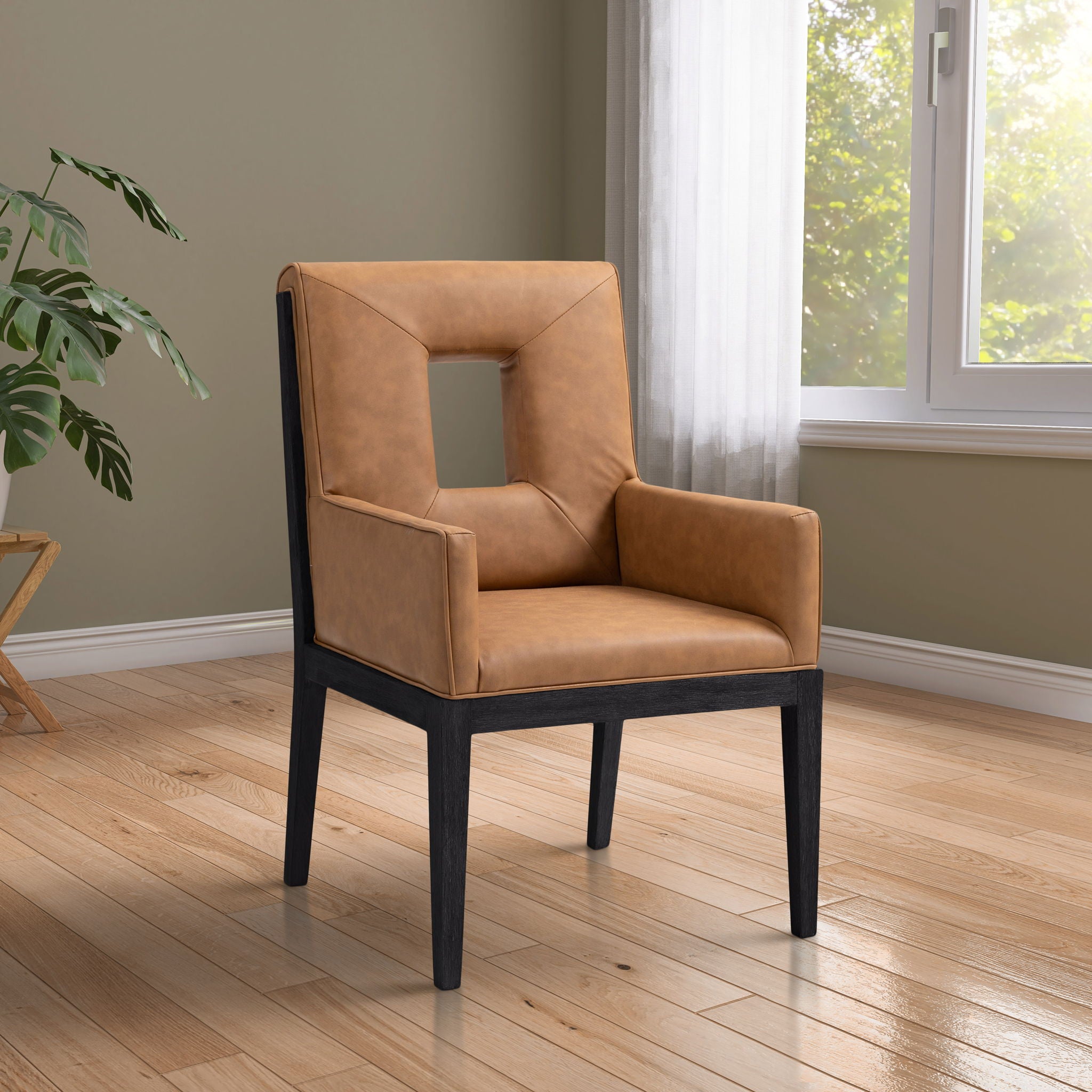 Gwendolyn - Faux Leather Dining Arm Chair With Black Frame - Urban Living Furniture (Los Angeles, CA)