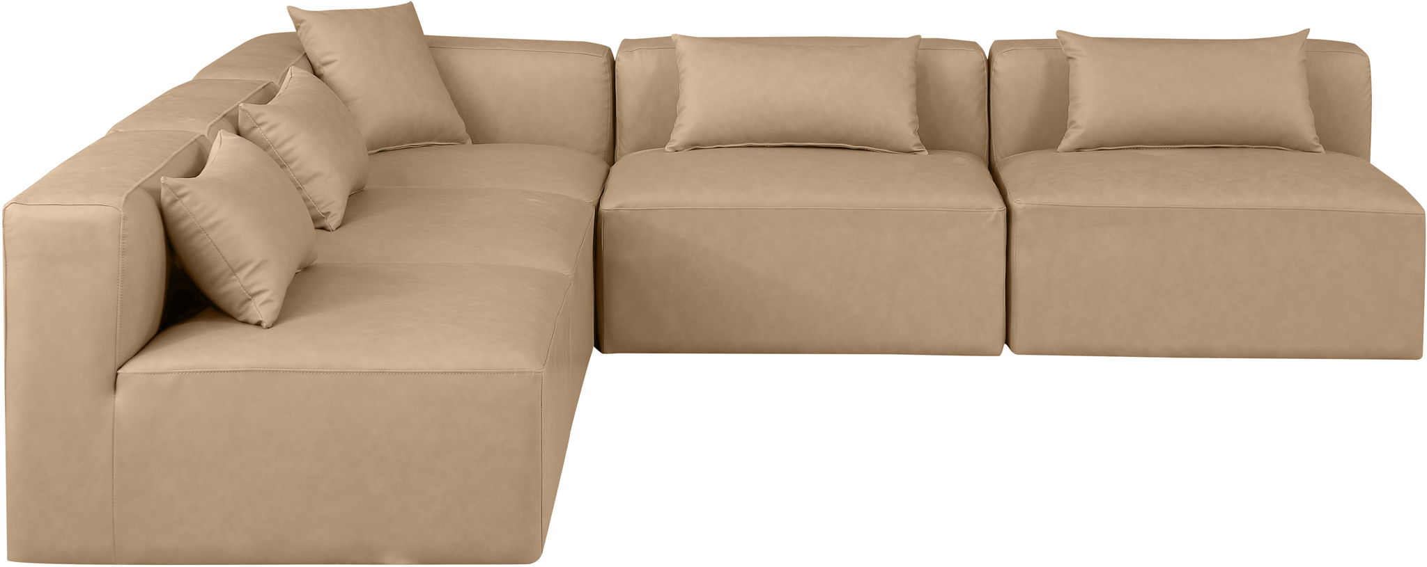 Cube - 5 Piece Modular Corner Armless Sectional - Tan - Urban Living Furniture (Los Angeles, CA)