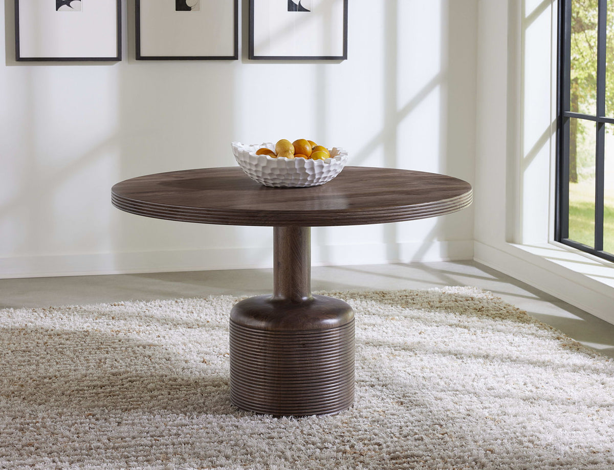 Sunrise - Liyana Solid Wood Round Dining Table - Natural Tan