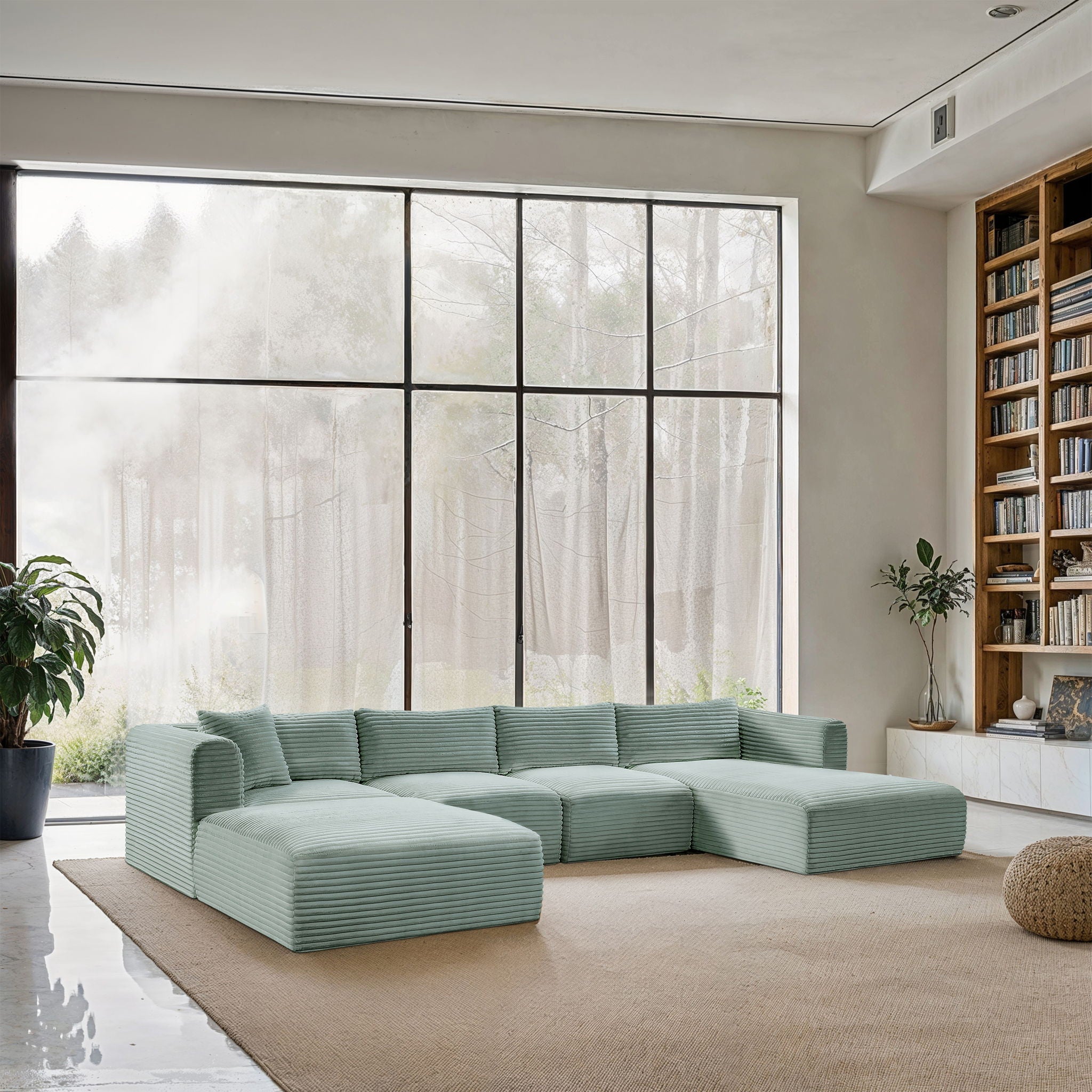 Shaggy - 5 Piece Modular Sectional With Chaise And Ottoman - Urban Living Furniture (Los Angeles, CA)