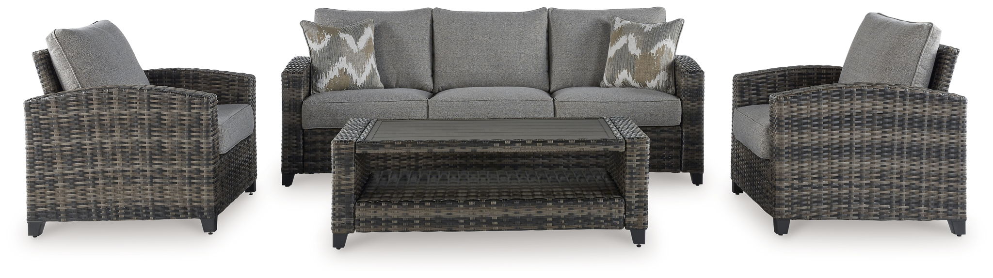 Oasis Court - Gray - Sofa, Chairs, Table Set (Set of 4) - Urban Living Furniture (Los Angeles, CA)