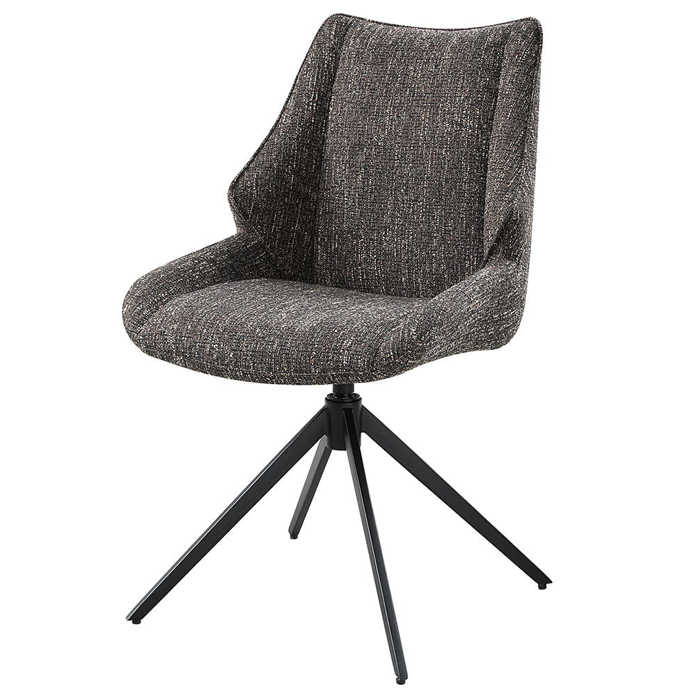 Malika - Side Chair With Swivel (Set of 2) - Brown Chenille - Urban Living Furniture (Los Angeles, CA)