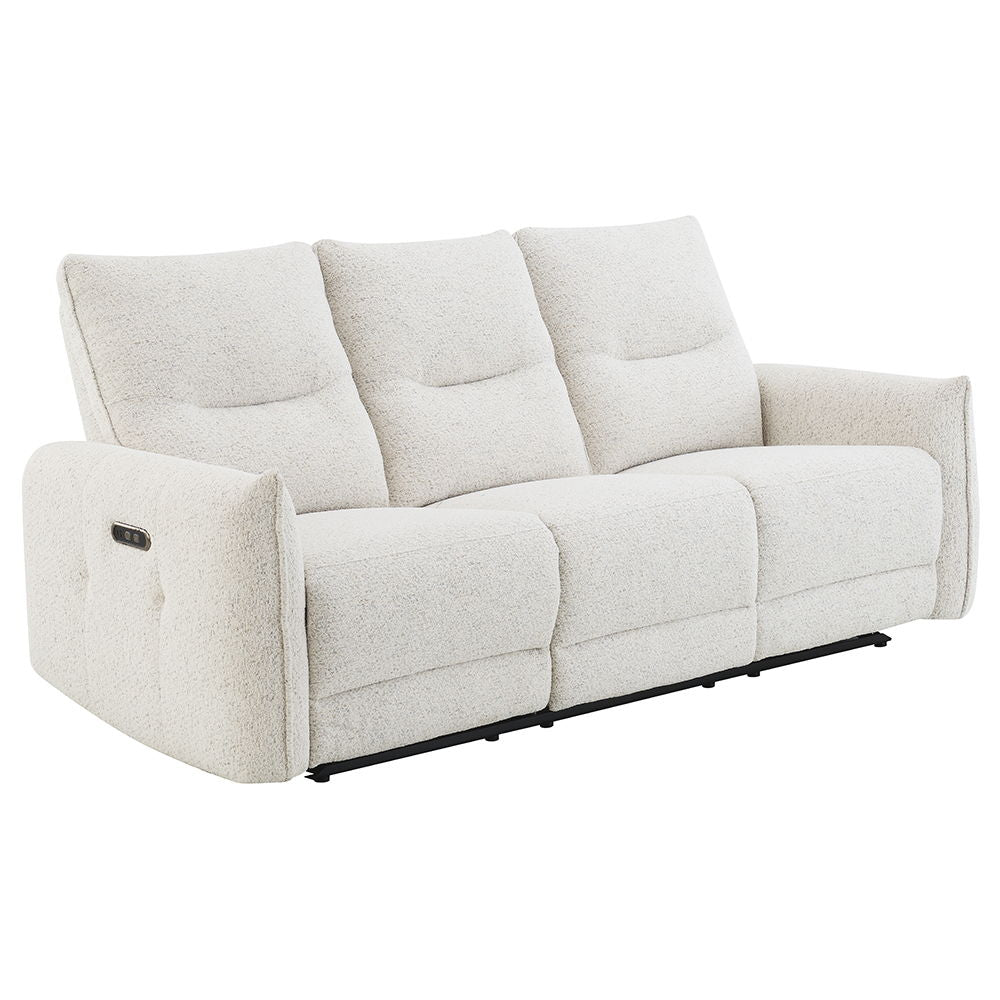 Lalisa - Power Motion Sofa With USB Port - Cream Chenille - Urban Living Furniture (Los Angeles, CA)