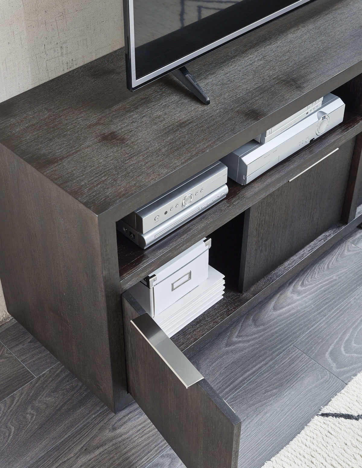 Oxford - Solid Wood 74" Media Console - Basalt Gray