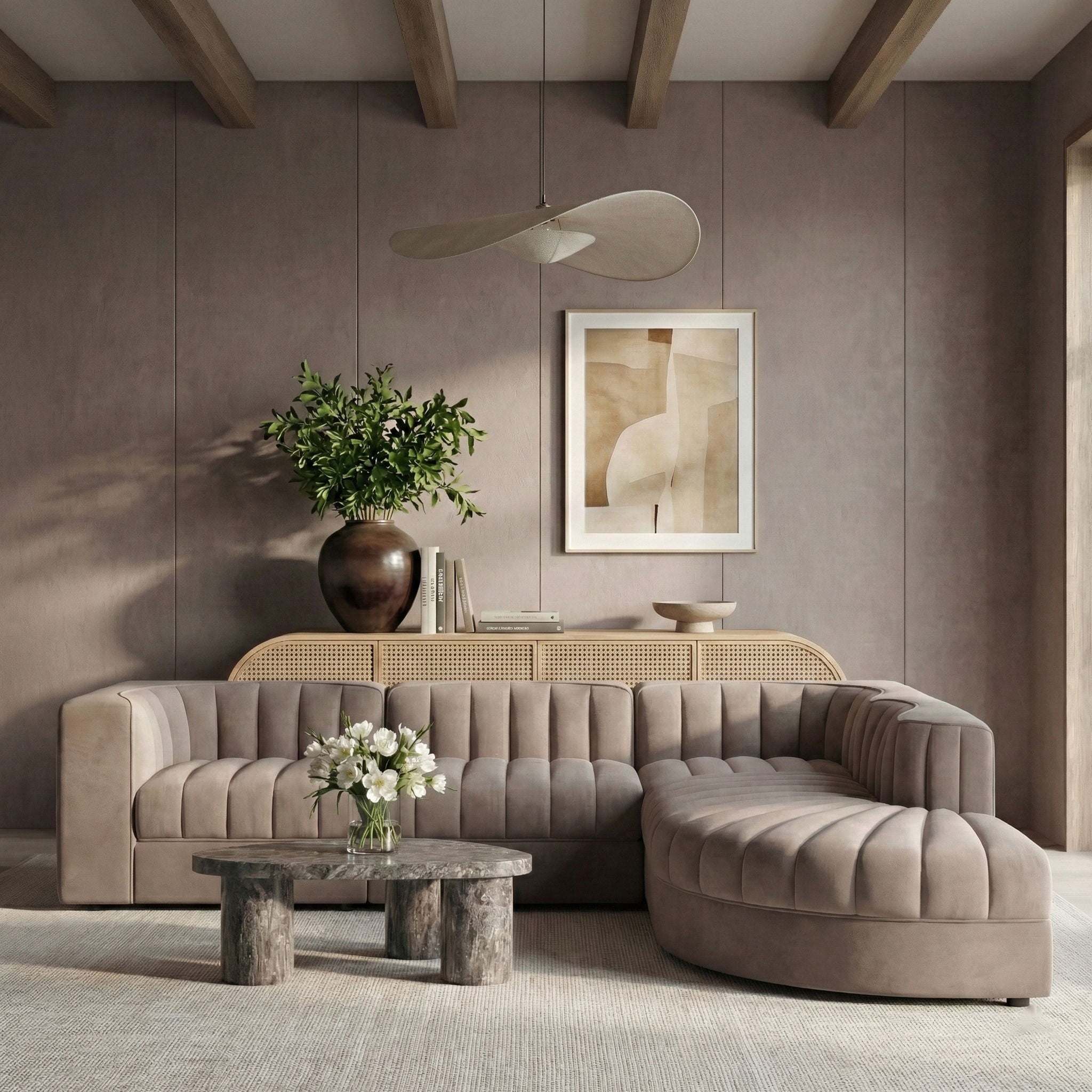 Rummi - Velvet Performance Fabric Upholstered 5 Piece Modular Sectional - Urban Living Furniture (Los Angeles, CA)