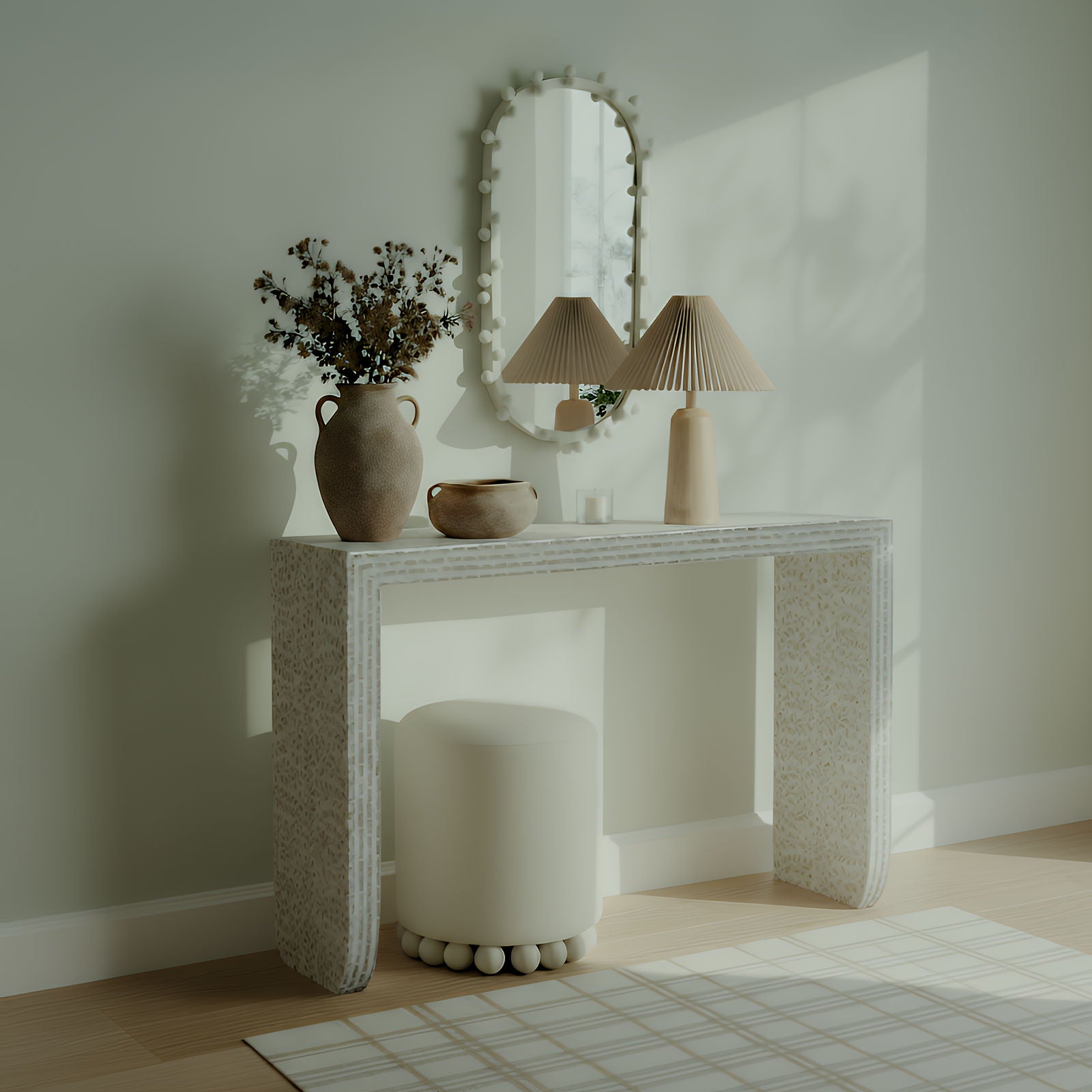 Cyprus - Capiz Shell Console Table - Cream - Urban Living Furniture (Los Angeles, CA)