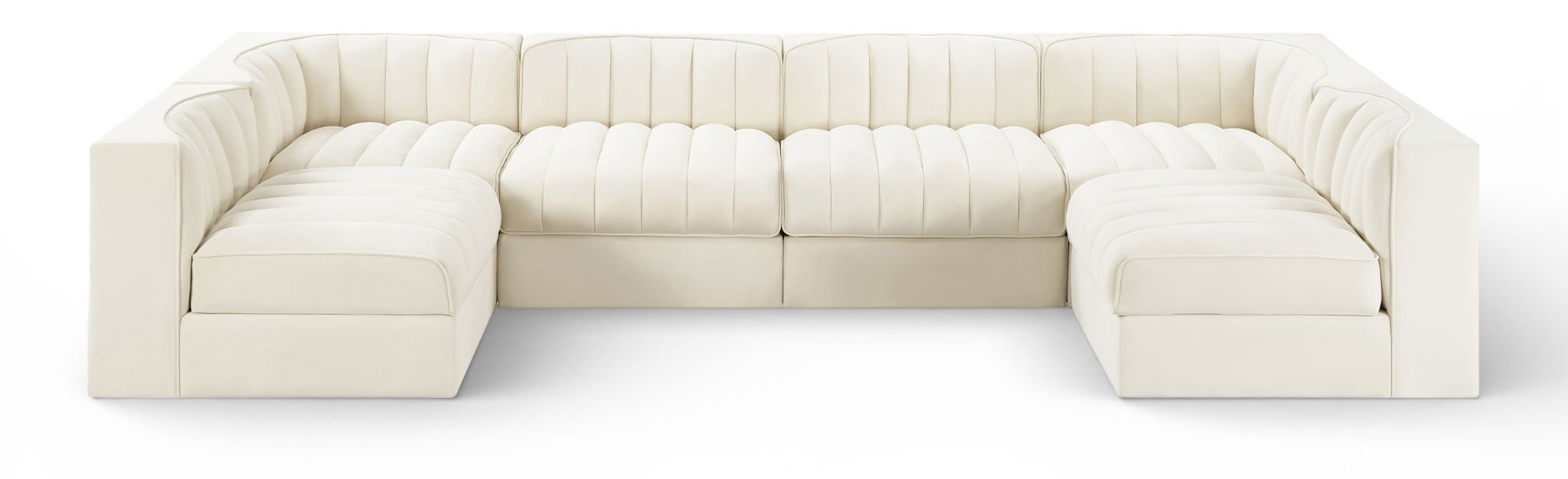 Rummi - Armless Velvet Performance Fabric Upholstered 6 Piece Modular Sectional - Urban Living Furniture (Los Angeles, CA)