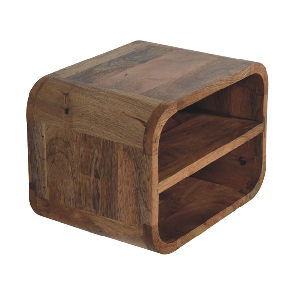 Floating Open Curve Nightstand - Oak