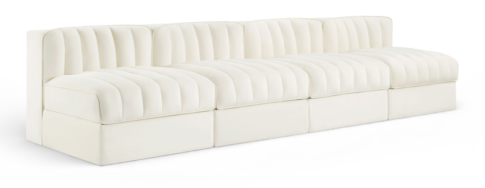 Rummi - Armless Velvet Performance Fabric Upholstered 4 Piece Modular Sofa - Urban Living Furniture (Los Angeles, CA)