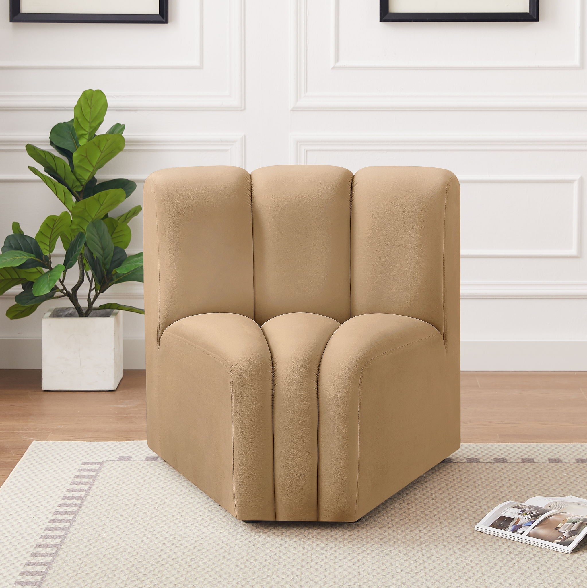 Arc - Velvet Curved Corner Chair - Urban Living Furniture (Los Angeles, CA)