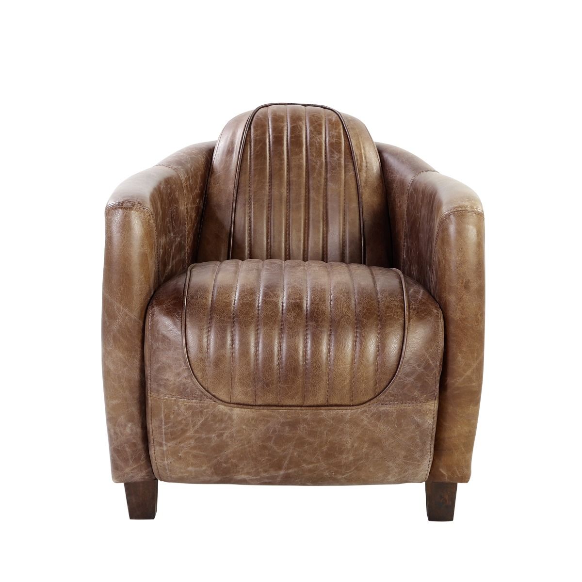Brancaster - Chair - Retro Brown Top Grain Leather & Aluminum - Urban Living Furniture (Los Angeles, CA)