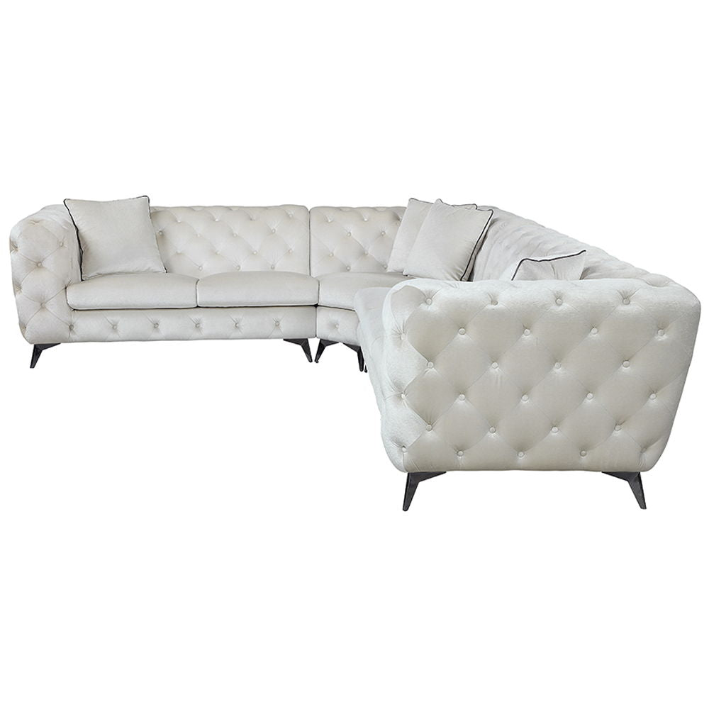 Atronia - Sectional Sofa With 4 Pillows - Beige Fabric - Urban Living Furniture (Los Angeles, CA)