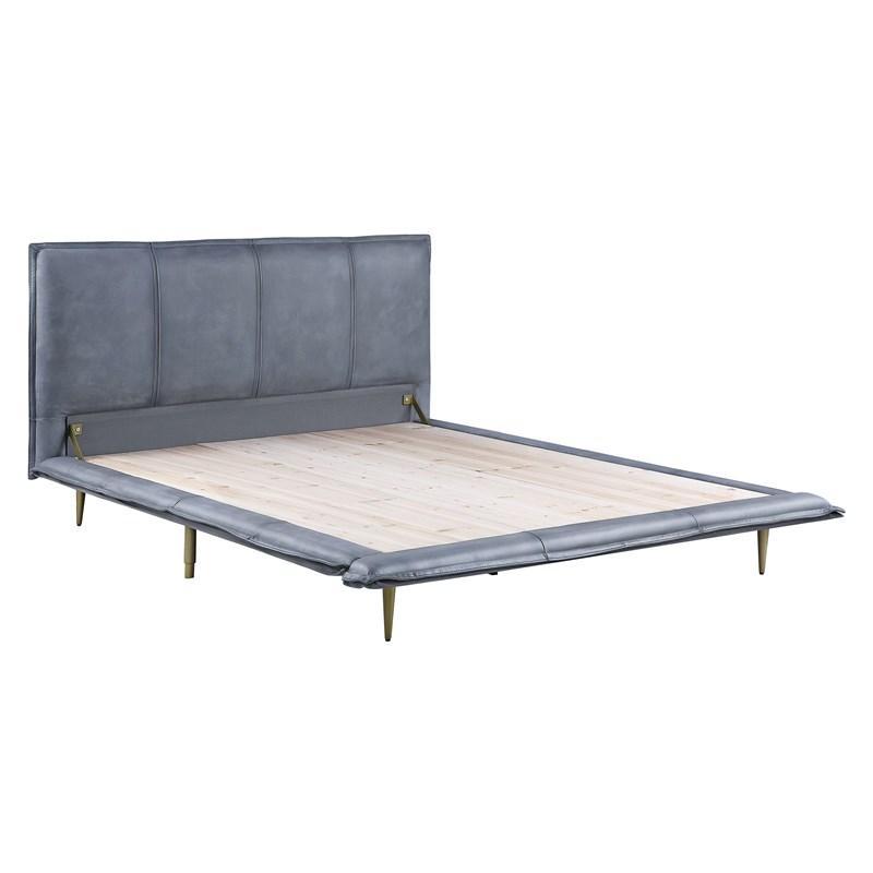 Metis - Eastern King Bed - Gray Top Grain Leather - Urban Living Furniture (Los Angeles, CA)