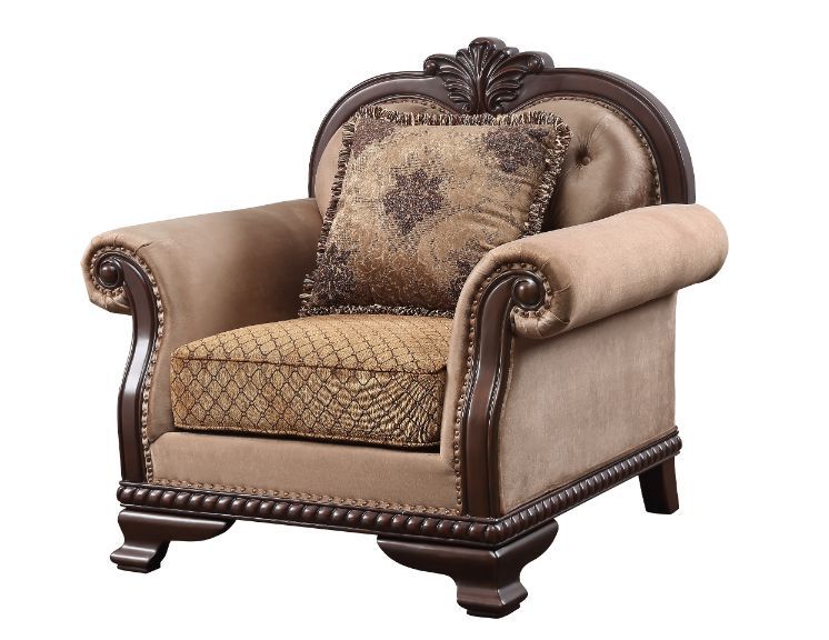 Chateau De Ville - Chair - Fabric & Espresso Finish - Urban Living Furniture (Los Angeles, CA)