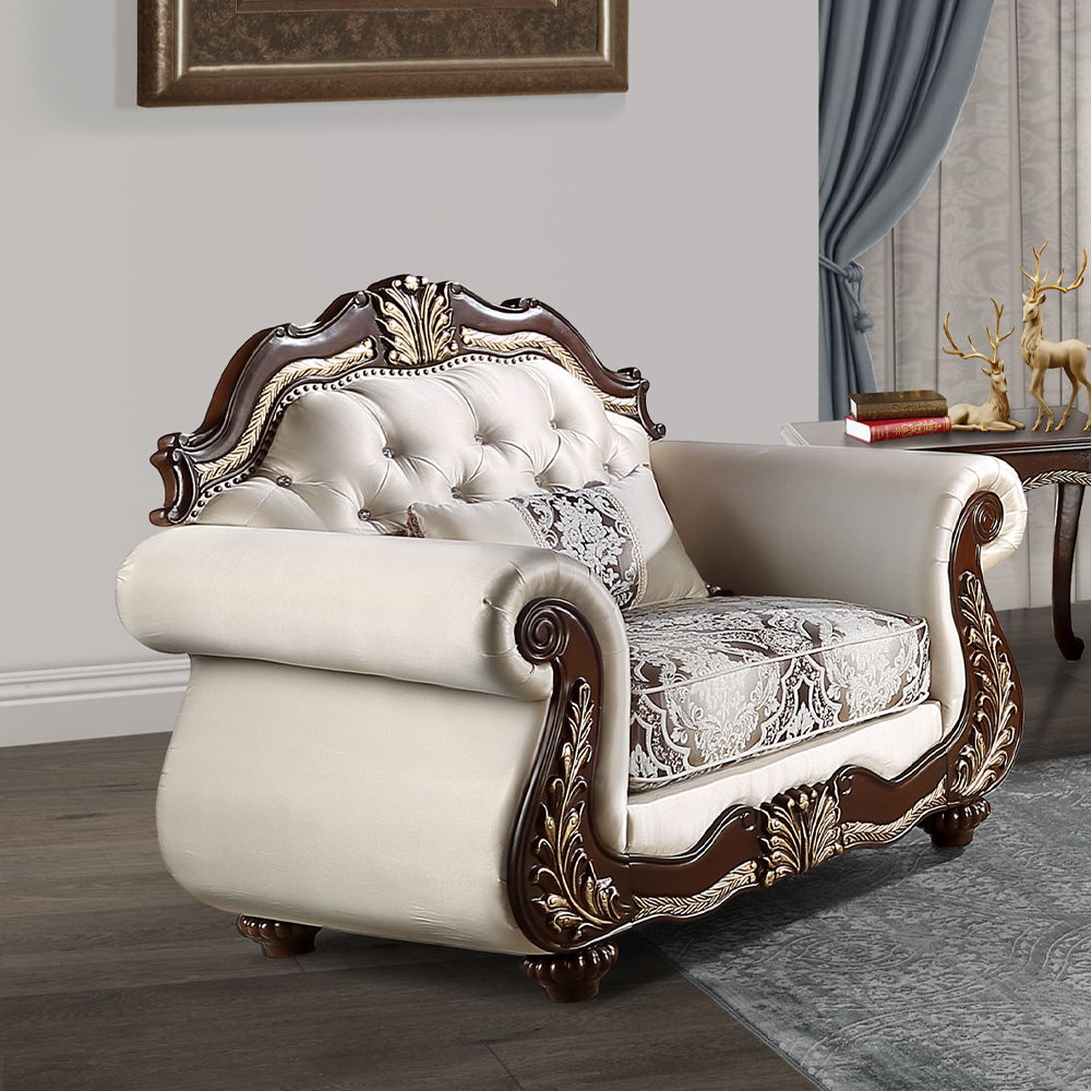 Pierce - Chair With Pillow - Beige Fabric & Cherry - Urban Living Furniture (Los Angeles, CA)