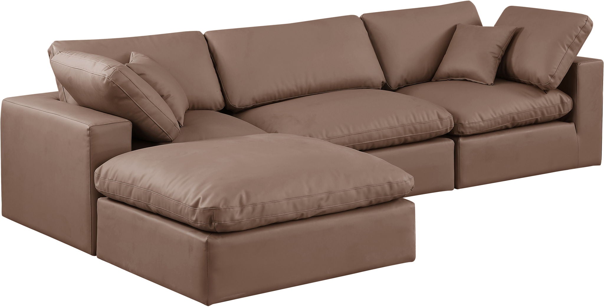 Comfy - 4 Piece Faux Leather Modular Sectional With Chaise - Urban Living Furniture (Los Angeles, CA)