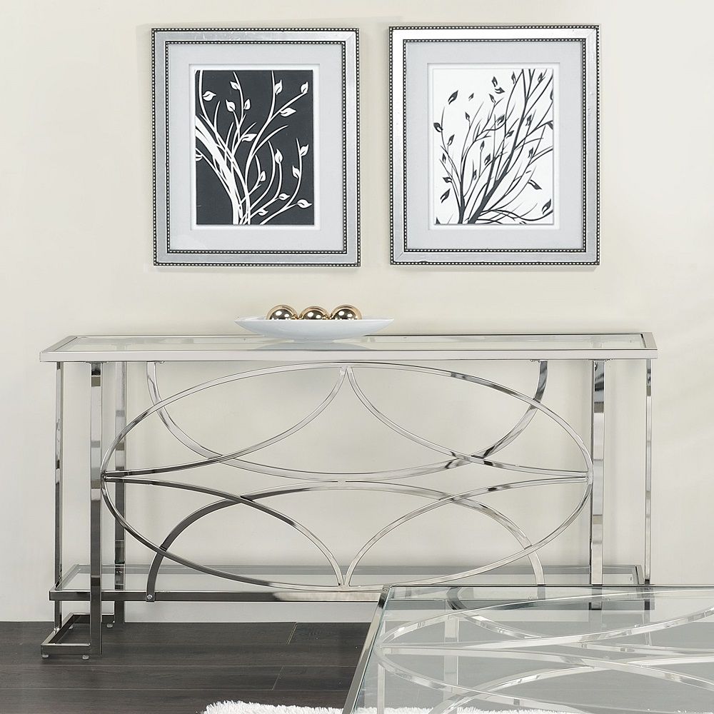 Kalan - Sofa Table - Glass & Silver - Urban Living Furniture (Los Angeles, CA)
