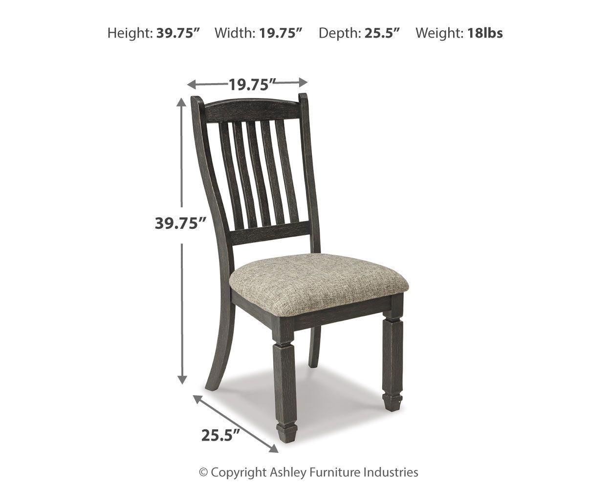 Tyler Creek - Black / Grayish Brown - Dining UPH Side Chair (Set of 2) - Slatback - Urban Living Furniture (Los Angeles, CA)