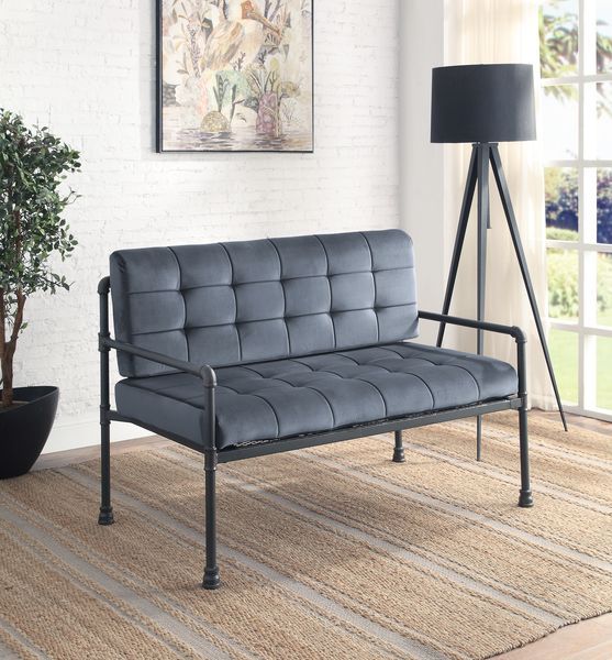 Brantley - Loveseat - Gray Velvet & Sandy Gray Finish - Urban Living Furniture (Los Angeles, CA)