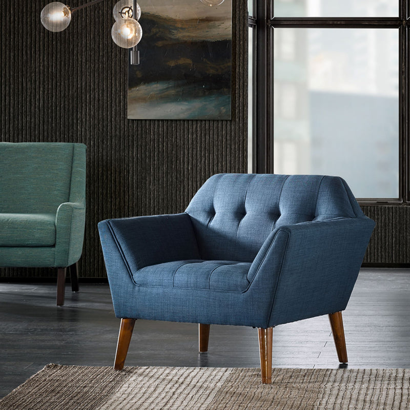 Mid-Century Modern Lounge Chair With Button Tufting