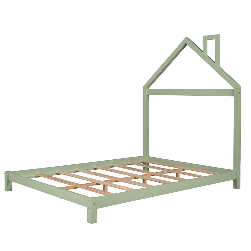 Platform Bed With House Shaped Headboard