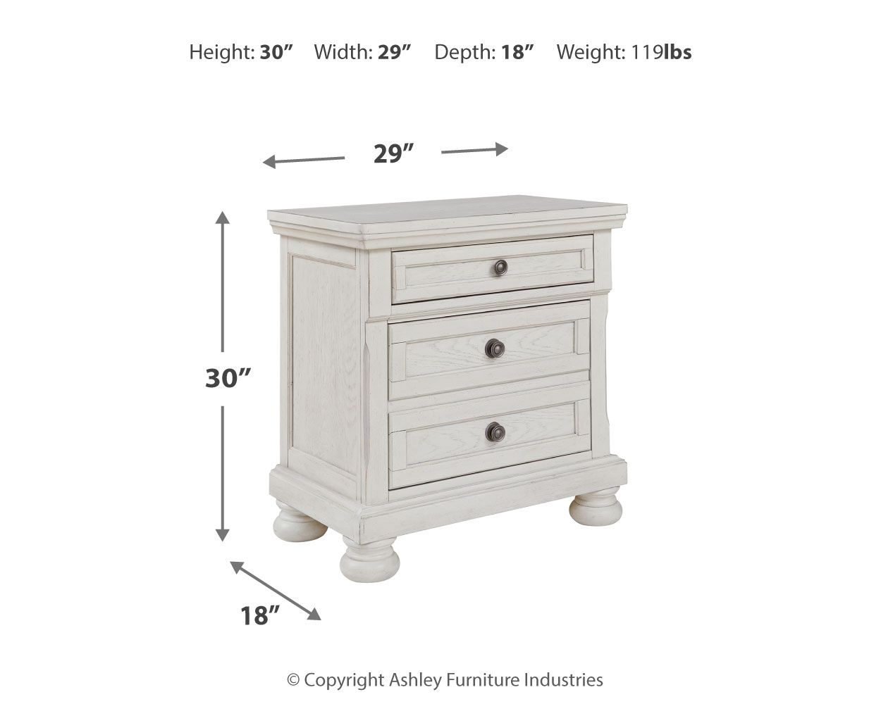 Robbinsdale - Two Drawer Night Stand - Antique White - Urban Living Furniture (Los Angeles, CA)