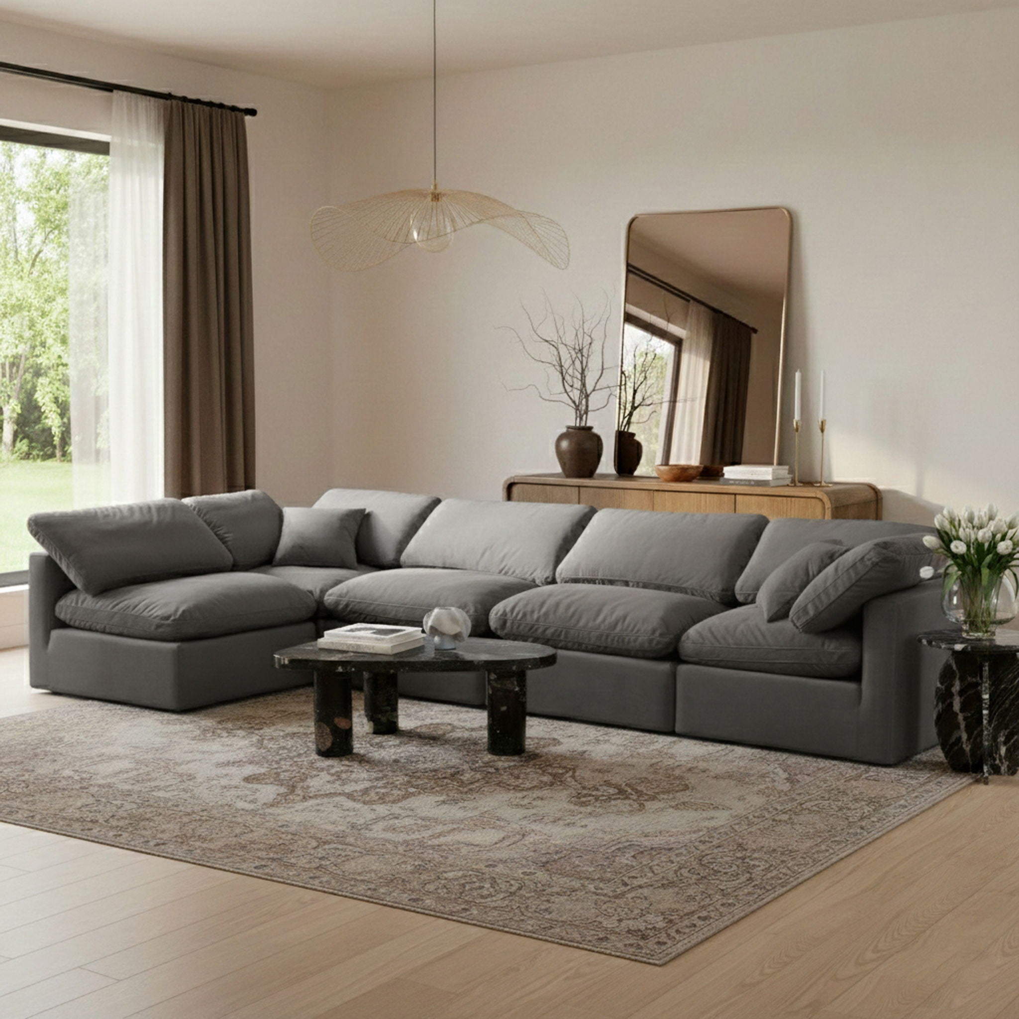 Indulge - Velvet 5 Piece Modular Sectional - Urban Living Furniture (Los Angeles, CA)