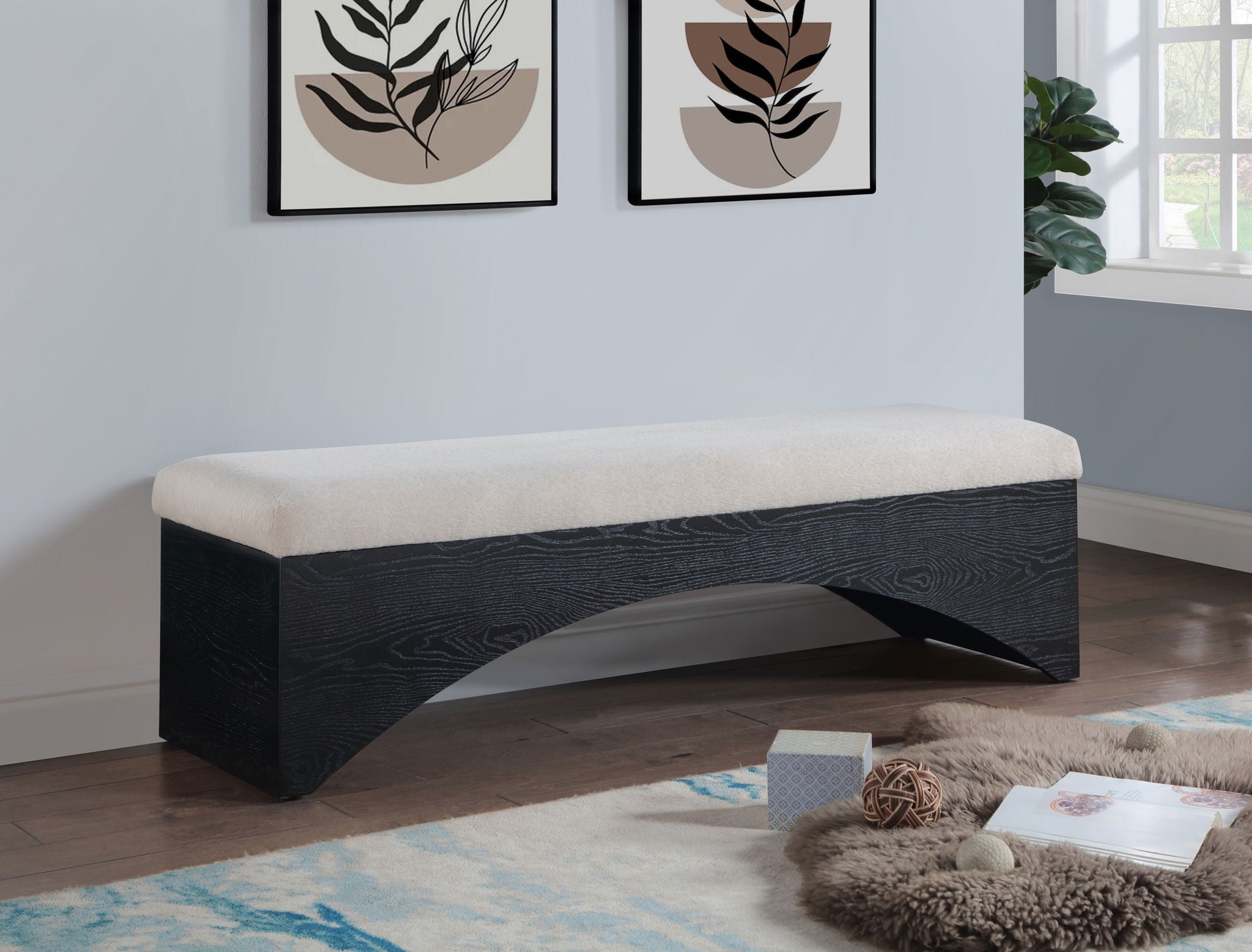 Lawson - Bench With Black Base - Urban Living Furniture (Los Angeles, CA)