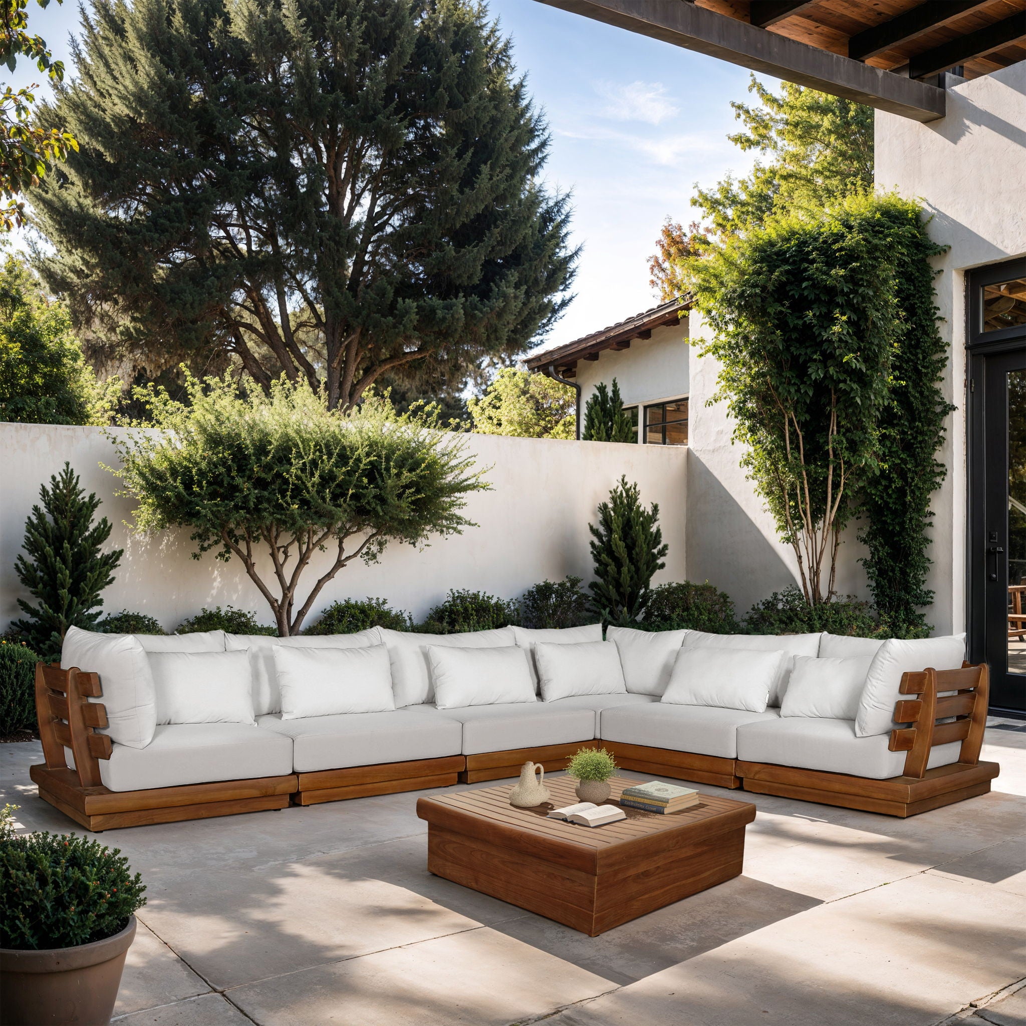Mirella - 6 Piece Water Resistant Fabric Upholstered Outdoor Patio Modular Sectional - Urban Living Furniture (Los Angeles, CA)