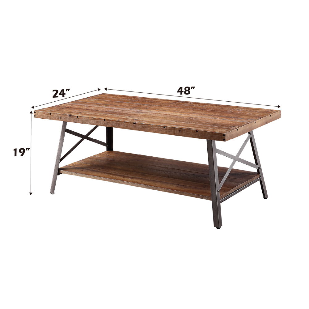 Ikram - Coffee Table - Weathered Oak & Sandy Black - Urban Living Furniture (Los Angeles, CA)