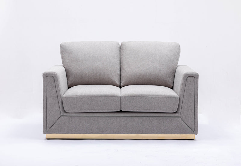 Valin - 3 Piece Living Room Set Meeting Room And Small Apartment Sofa Loveseat Chair - Gray