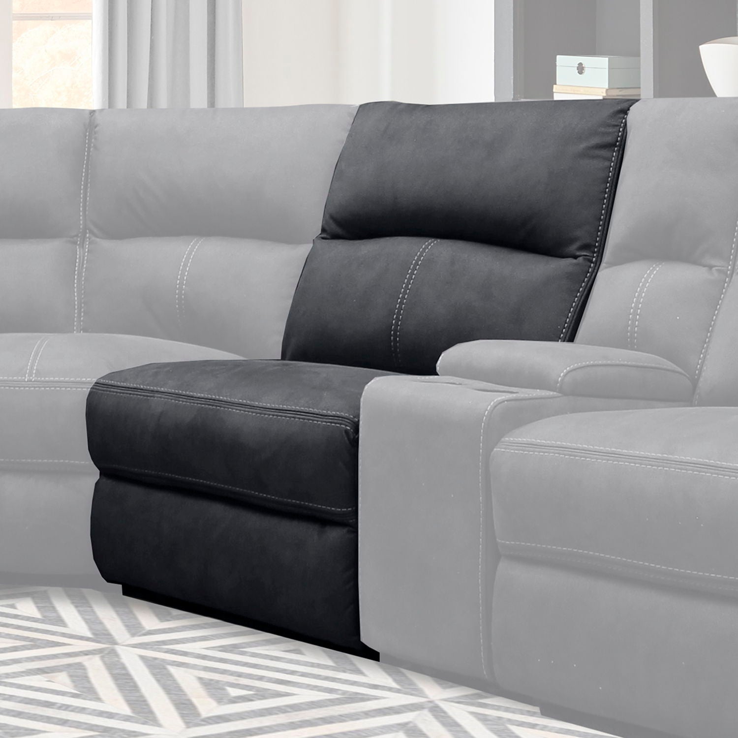 Polaris - Manual Armless Recliner - Slate - Urban Living Furniture (Los Angeles, CA)