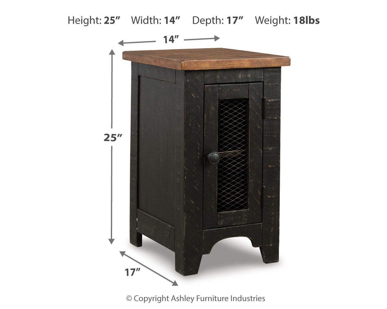 Valebeck - Chair Side End Table - Black / Brown - Urban Living Furniture (Los Angeles, CA)