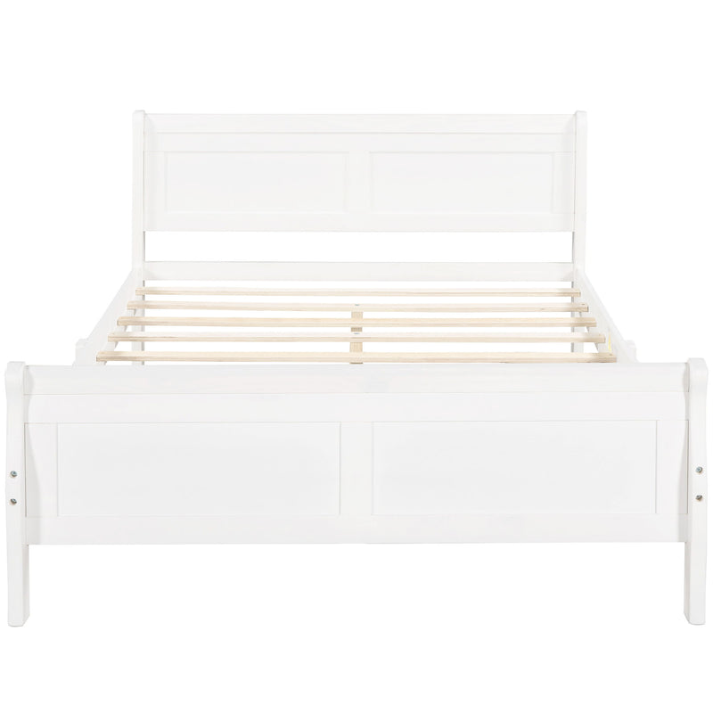 Platform Bed Frame Mattress Foundation Sleigh Bed With Headboard / Footboard / Wood Slat Suppor