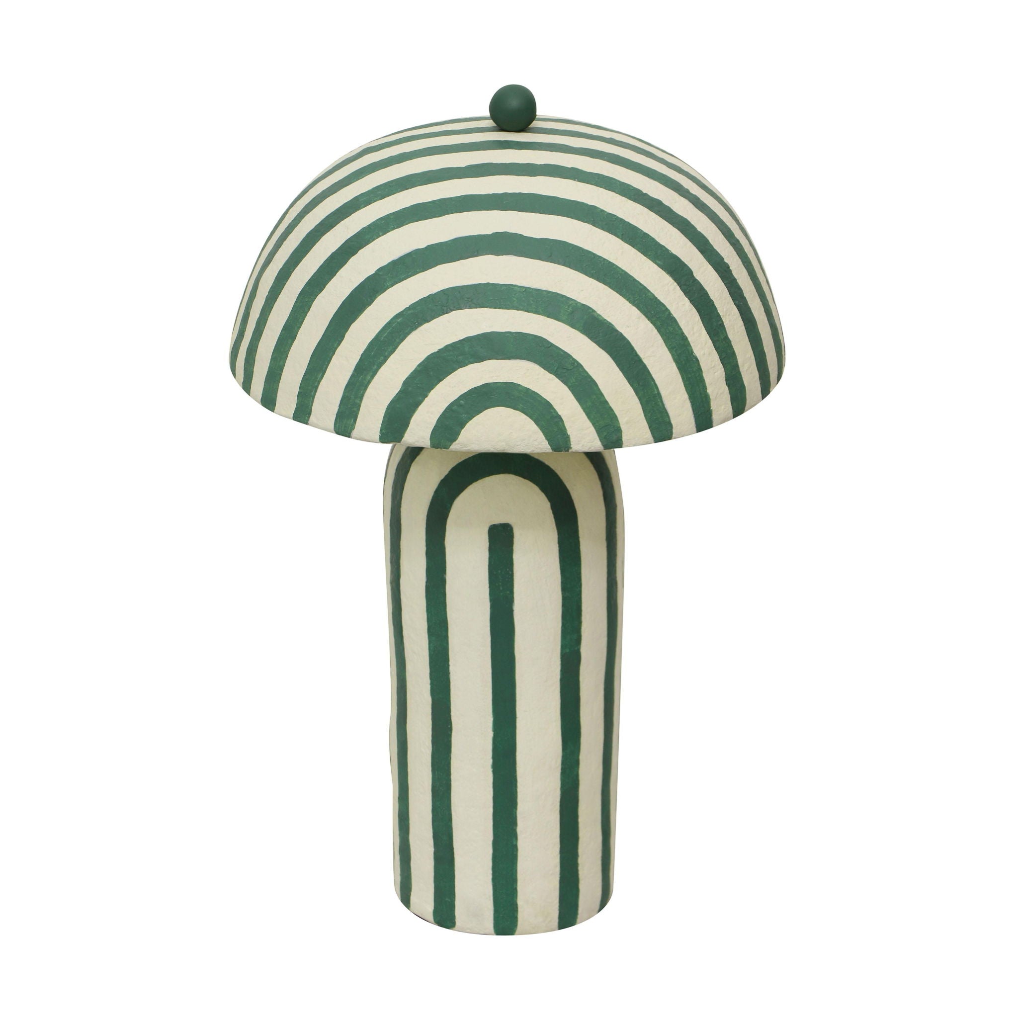 Maiori - Striped Papier Mache Table Lamp - Dark Green / White - Urban Living Furniture (Los Angeles, CA)
