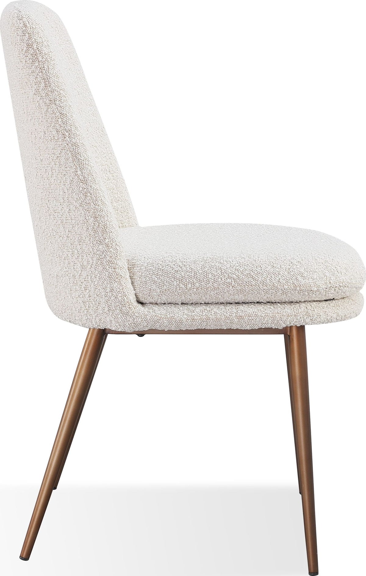 Crossroads 2.0 - Wyatt Upholstered Dining Chair (Set of 2) - Ricotta Boucle And Bronze Metal