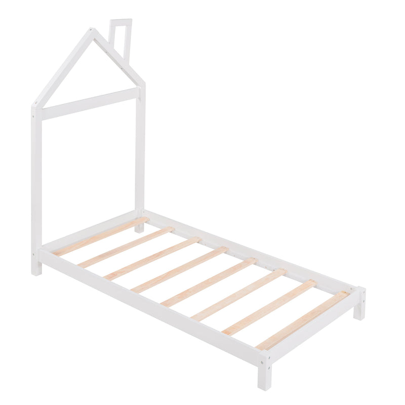 Platform Bed With House Shaped Headboard
