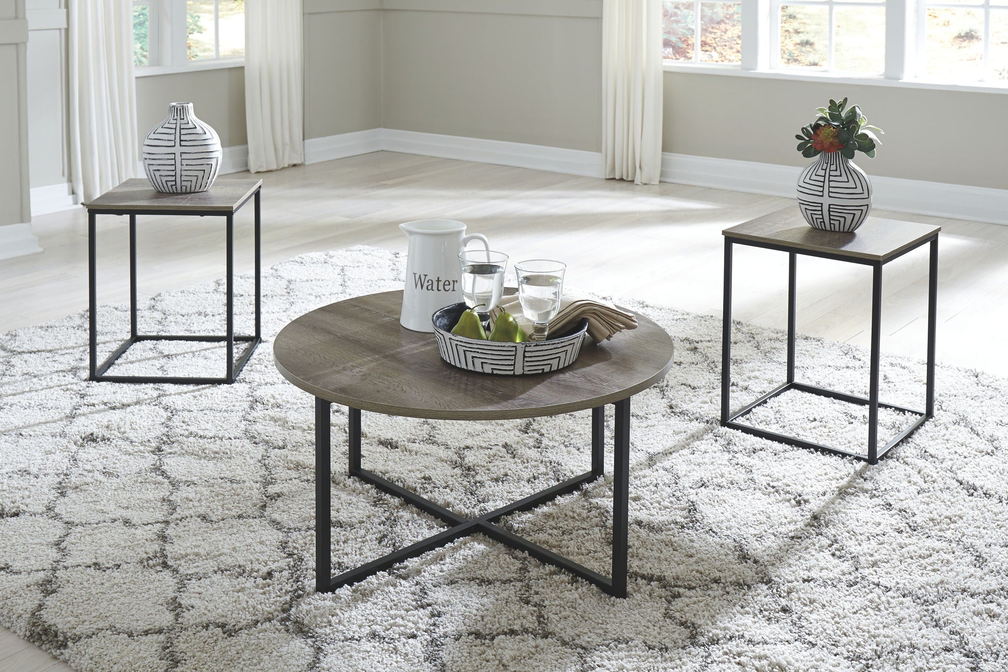Wadeworth - Brown / Beige - Occasional Table Set (Set of 3) - Urban Living Furniture (Los Angeles, CA)
