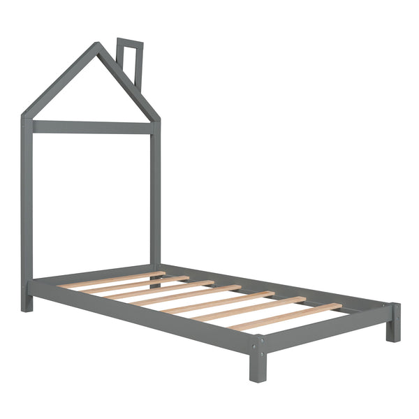Platform Bed With House Shaped Headboard