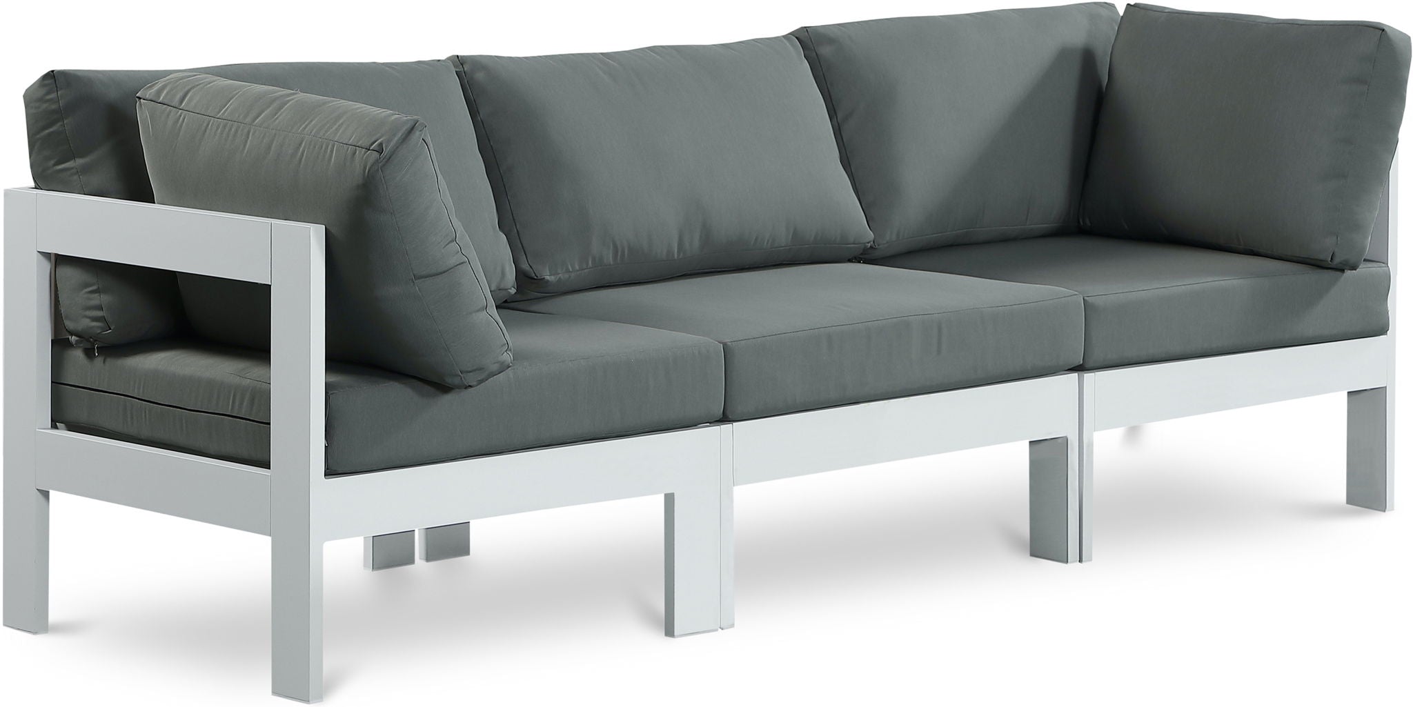 Nizuc - Outdoor Patio 3 Seat Modular Sofa With White Frame - Urban Living Furniture (Los Angeles, CA)