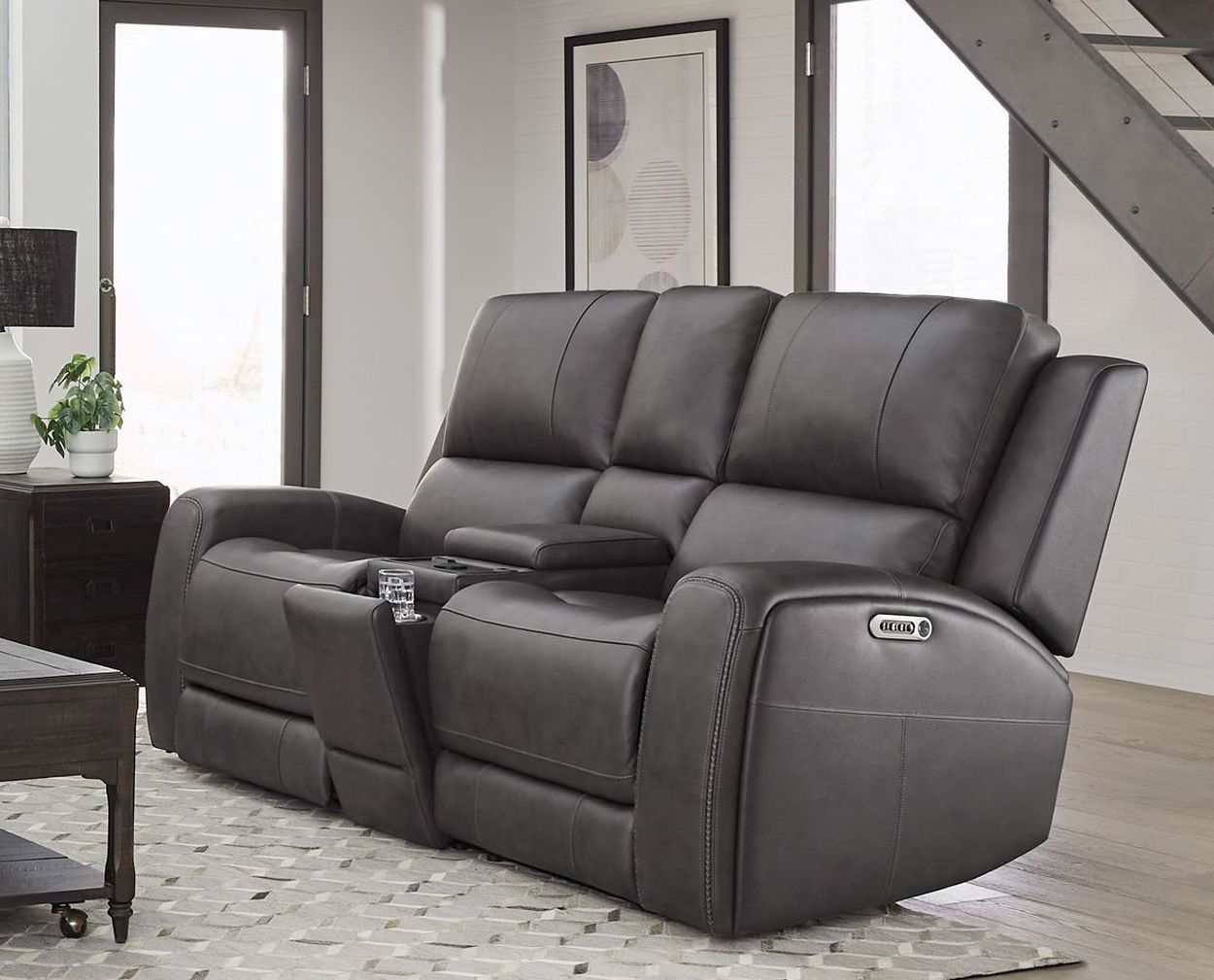 Belmont - Power Zero Gravity Tilt Console Loveseat P3