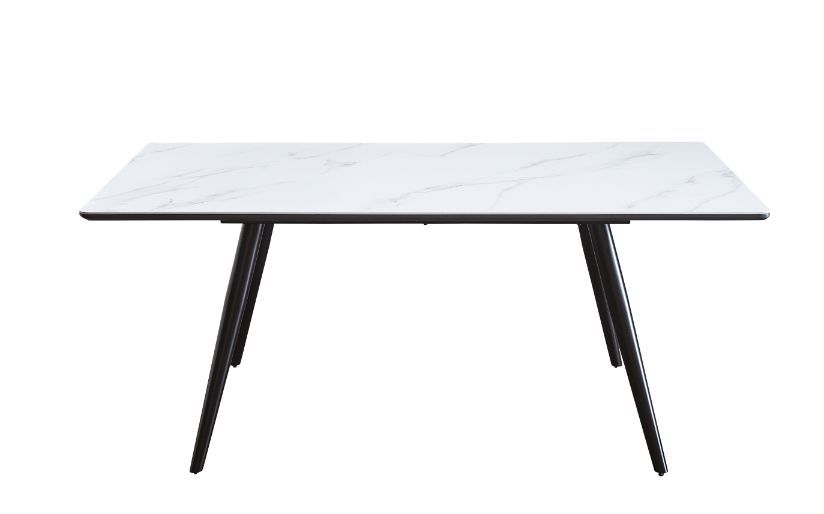Caspian - Dining Table - White Printed Faux Marble Top & Black - Urban Living Furniture (Los Angeles, CA)